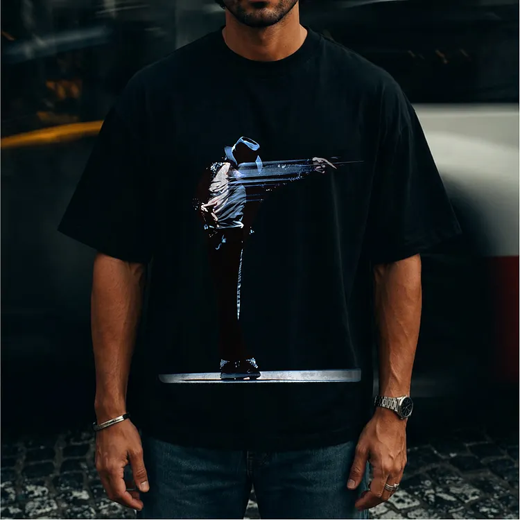 Michael Jackson Moonwalk Motion Printed Men's T-shirt