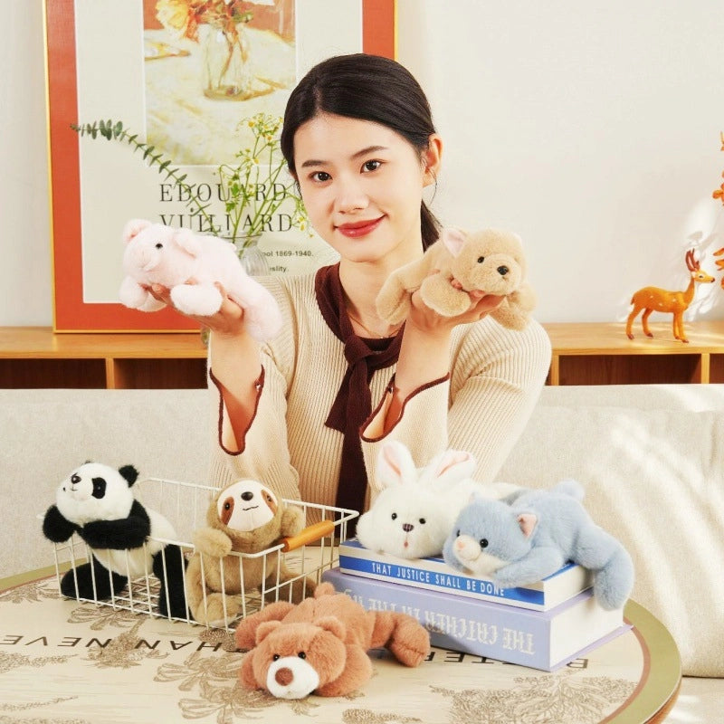 Cartoon Short Plush Soft Panda Plush Toy Doll Ornaments Pocket Animal Doll Doll Gift