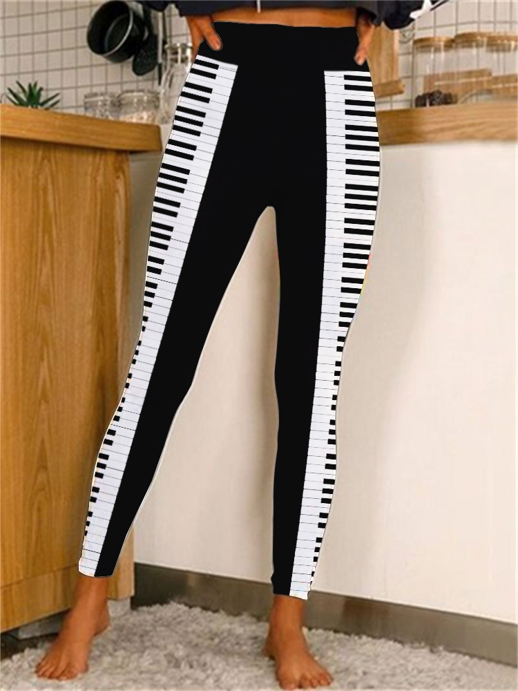 wearshes Piano Keys Print Music Lover Essential Leggings