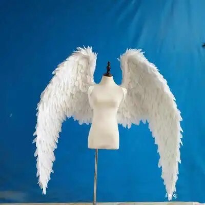 VCshoes Male/Female Amazing Big Black Devil Wings Cosplay Costume Props White Natural Feather Angel Wing