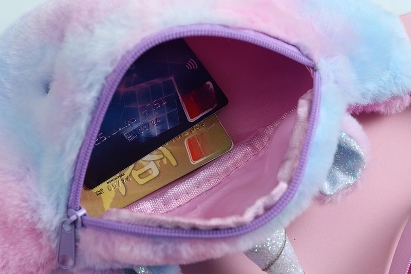 Women’s Cute Colorful Plush Coin Purse Waist Bag