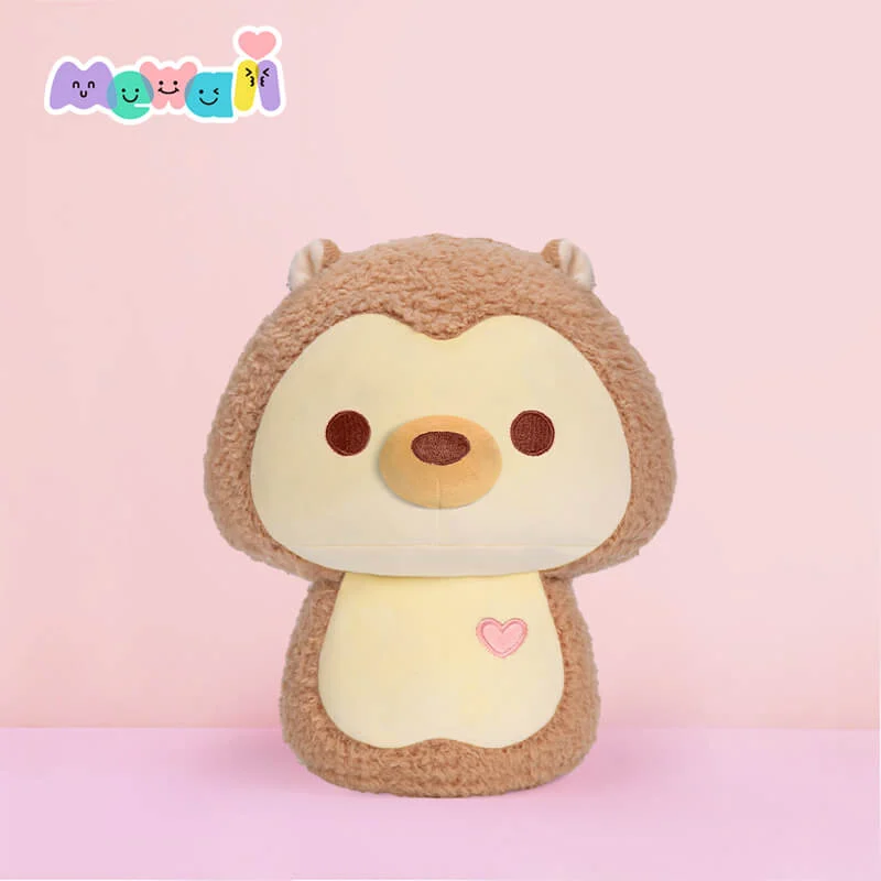 Mewaii® Kawaii Stuffed Animal Mushroom Family Loving Hedgehog-Discolored Plush Pillow Squish Toy