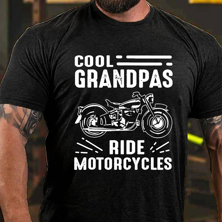 Cool Grandpas Ride MotorCycles Funny Grand Father Biker T-shirt