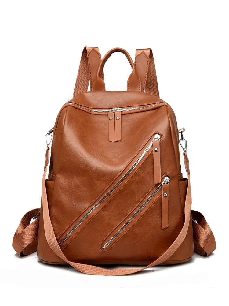 Minimalist Zipper Front Functional Backpack