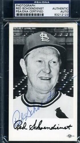 Red Schoendienst Signed Psa/dna Team Issued Photo Poster painting Autograph Authentic