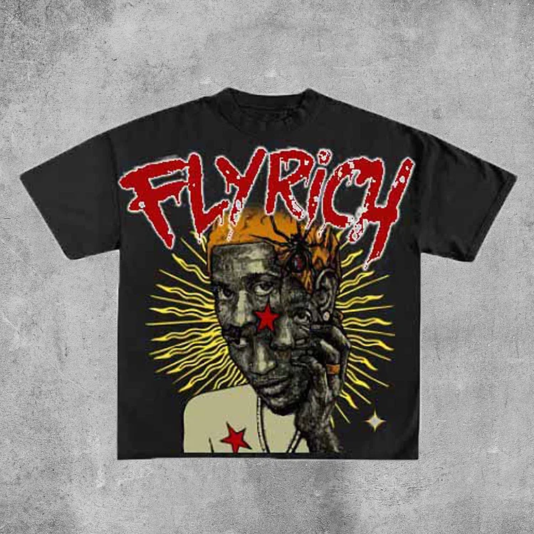 Art Is No Crime But Fly Rich Graphic Cotton T-Shirt