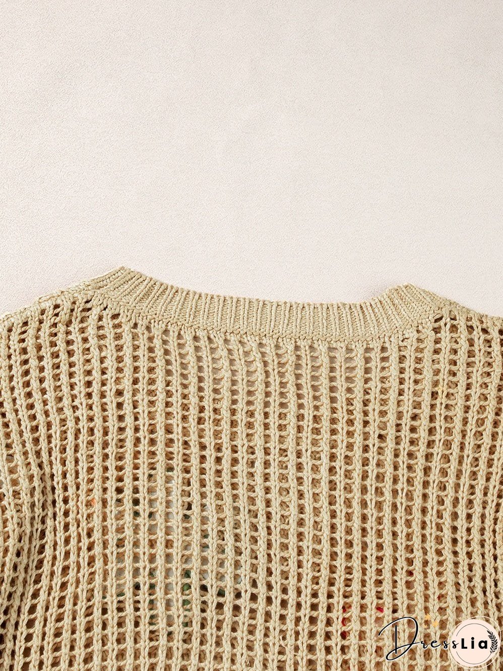 Colorful Flower Appliqu&eacute; Knitted Sweater