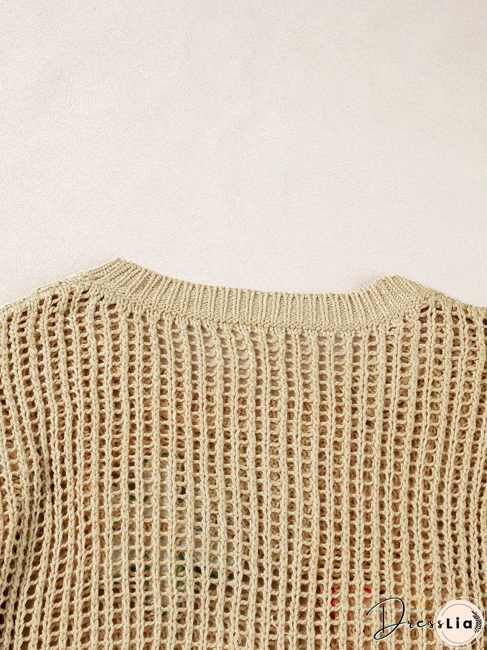 Colorful Flower Appliqué Knitted Sweater