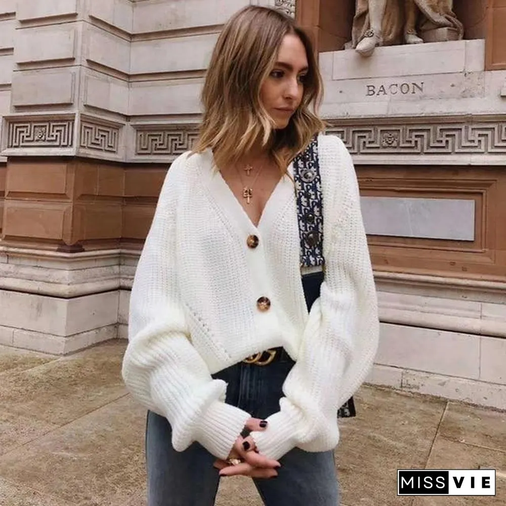 Long Sleeve Knitted Cardigans Sweater