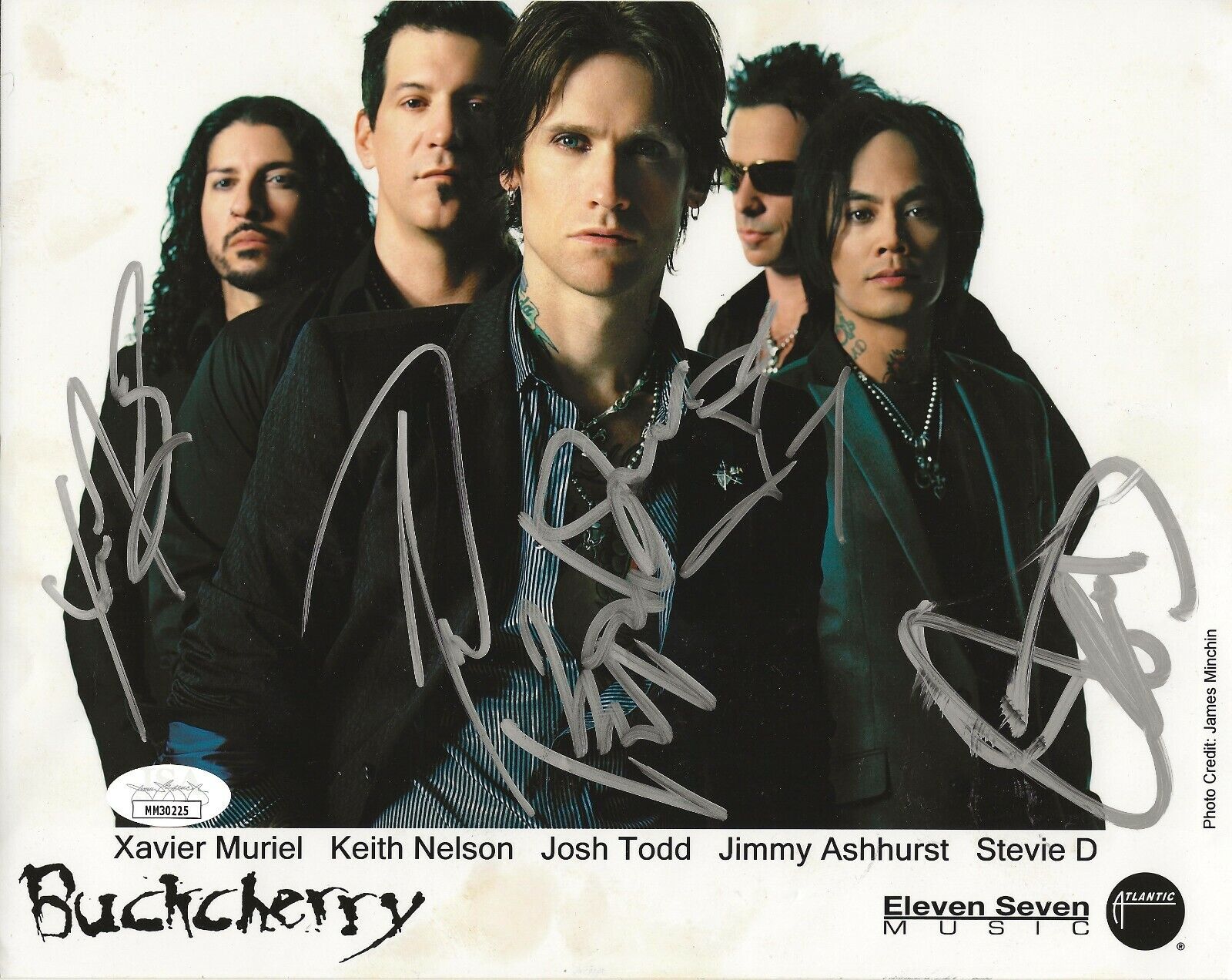 Buckcherry REAL hand SIGNED Promo Photo Poster painting JSA COA Autographed by all 5 members