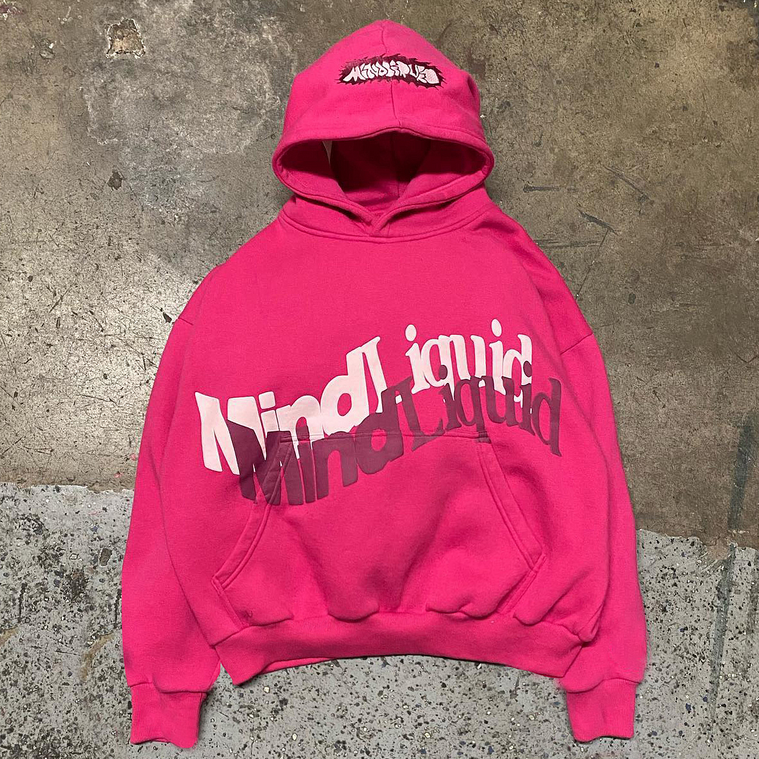 statement street casual print hoodie