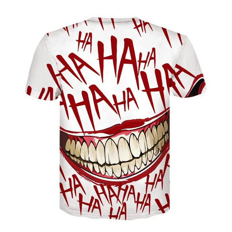 Fun 3D Printed Loose Round Neck Short Sleeve T-Shirt at Hiphopee