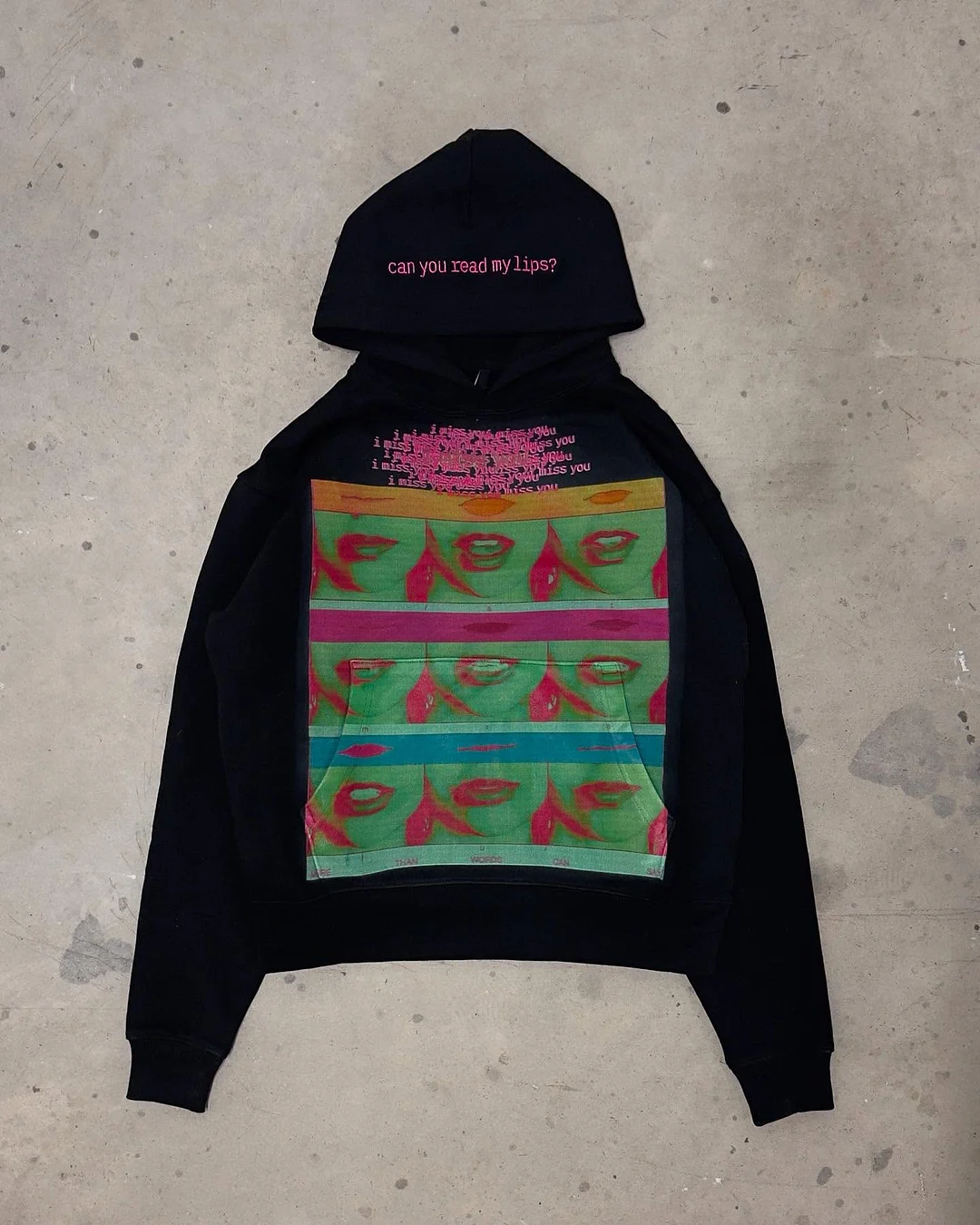 Aonga Harajuku Thickened Lips Hoodie Oversized Y2k Goth Hoodies Women Streetwear Tops Sweatshirt Grunge Hip Hop Men Clothing aonga