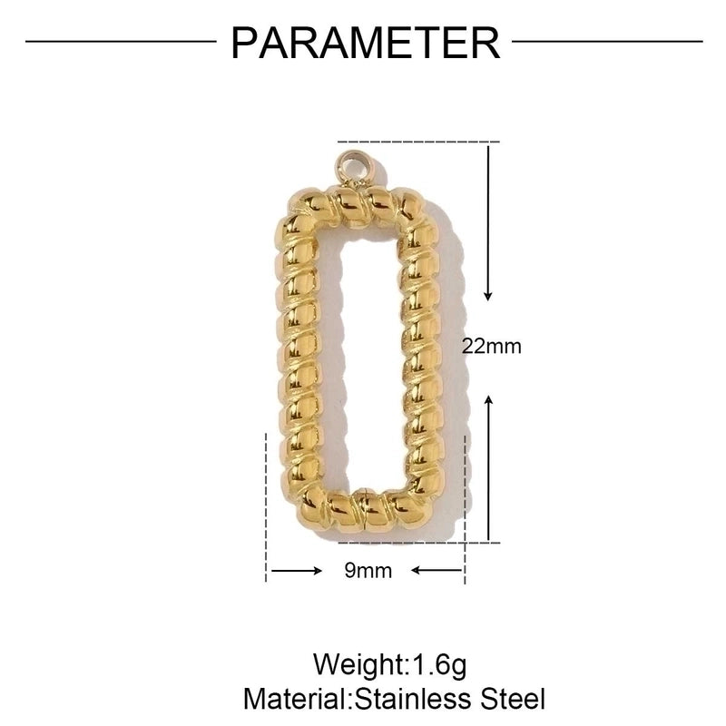 3 PCS/Package 14*14mm 4*11mm 9*22mm 201 Stainless Steel 18K Gold Plated Arrow Strawberry Gourd Polished Jewelry Accessories Pendant