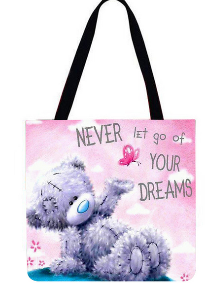 Linen Eco-friendly Tote Bag - Bear cub