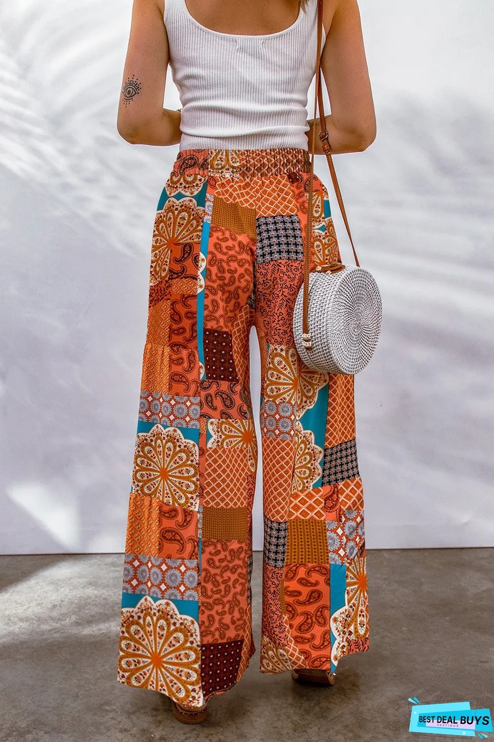 Boho Drawstring Wide Leg Pants