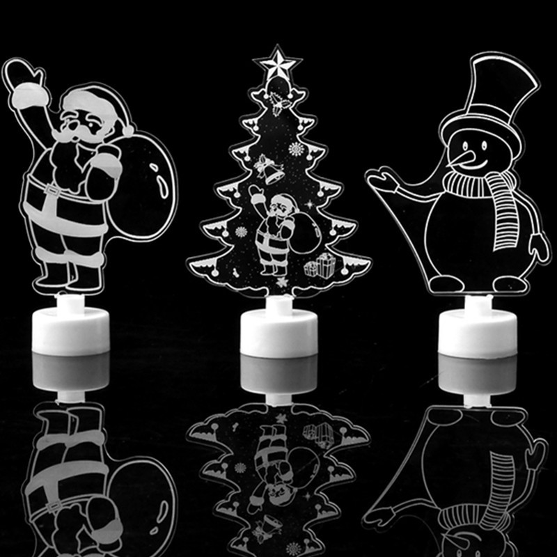 Tegooe 3D Engraved Acrylic LED Mini Night Light - Christmas Decor