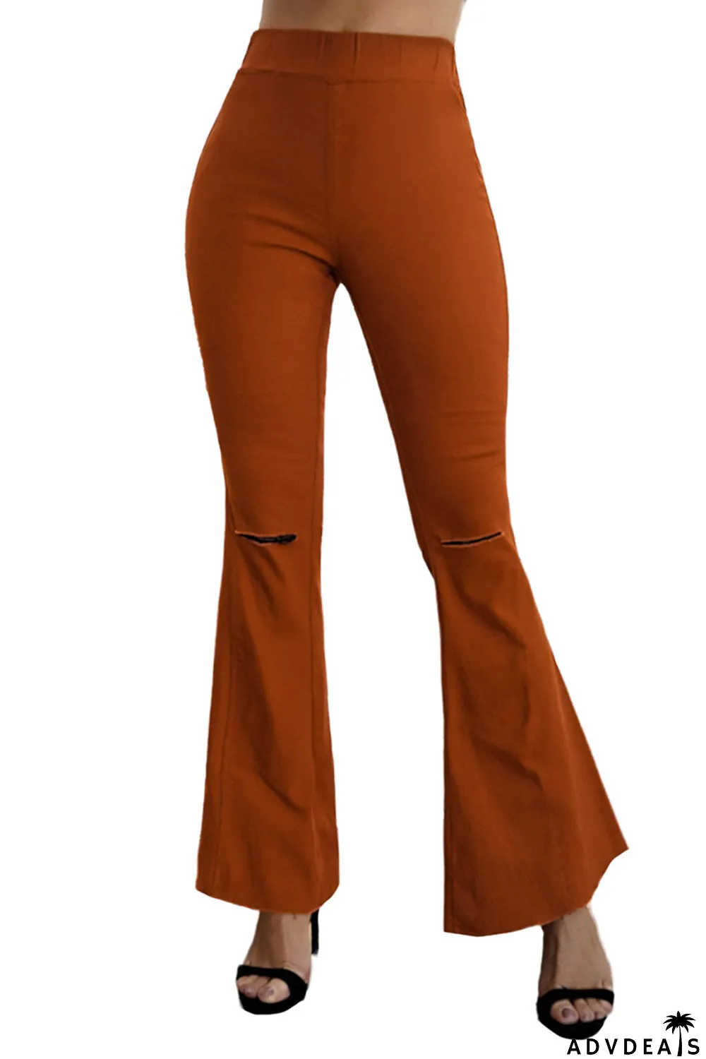 Distressed Bell Bottom Denim Pants