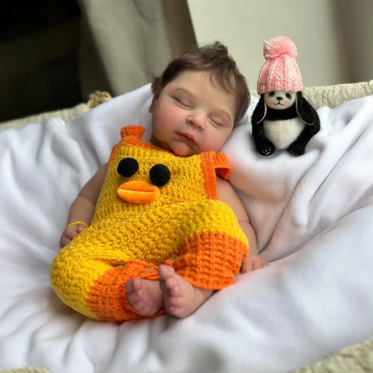  20" Handmade Lifelike Reborn Baby Sleeping Girl Valarin with Hand-Painted Hair - Reborndollsshop®-Reborndollsshop®