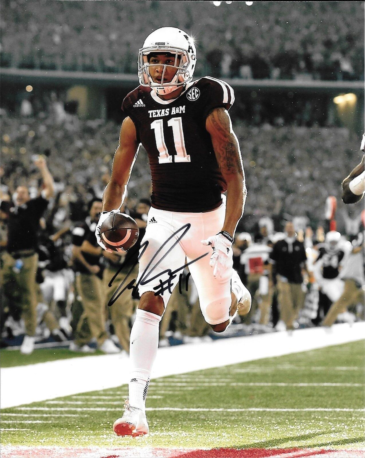 LOS ANGELES RAMS JOSH REYNOLDS HAND SIGNED TEXAS A&M AGGIES 8X10 Photo Poster painting W/COA