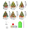 6 Pairs Double Sided Christmas Tree Diamond Painting Earrings for Women Girls