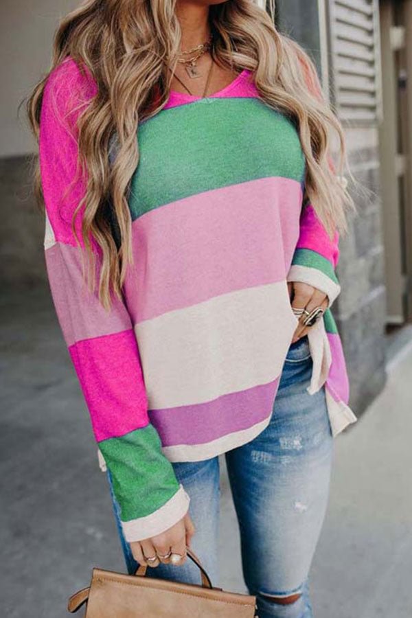 Striped Colorful Round Neck Shirt