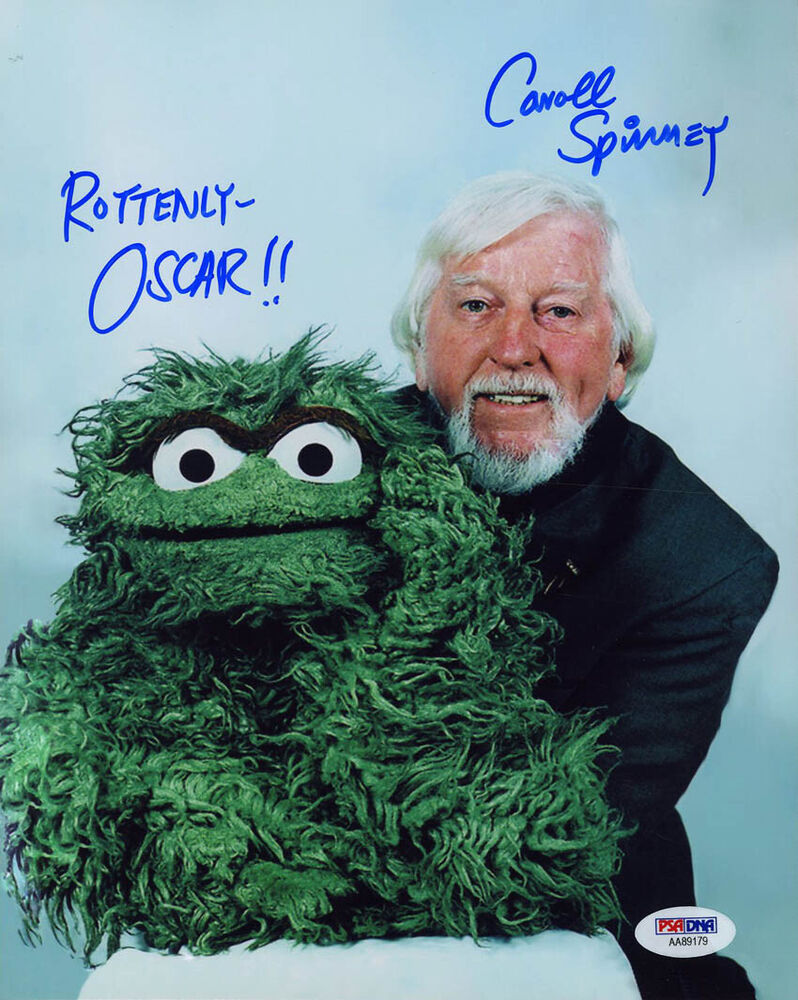 Caroll Spinney SIGNED 8x10 Photo Poster painting Big Bird Oscar the Grouch PSA/DNA AUTOGRAPHED