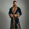 Men's Flannel Baroque Court Style Robe Pajamas by Inlyline