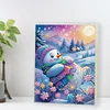 (US Local)Snowman Special Shaped 5D DIY Diamond Art Painting Notebook Kit for Beginners