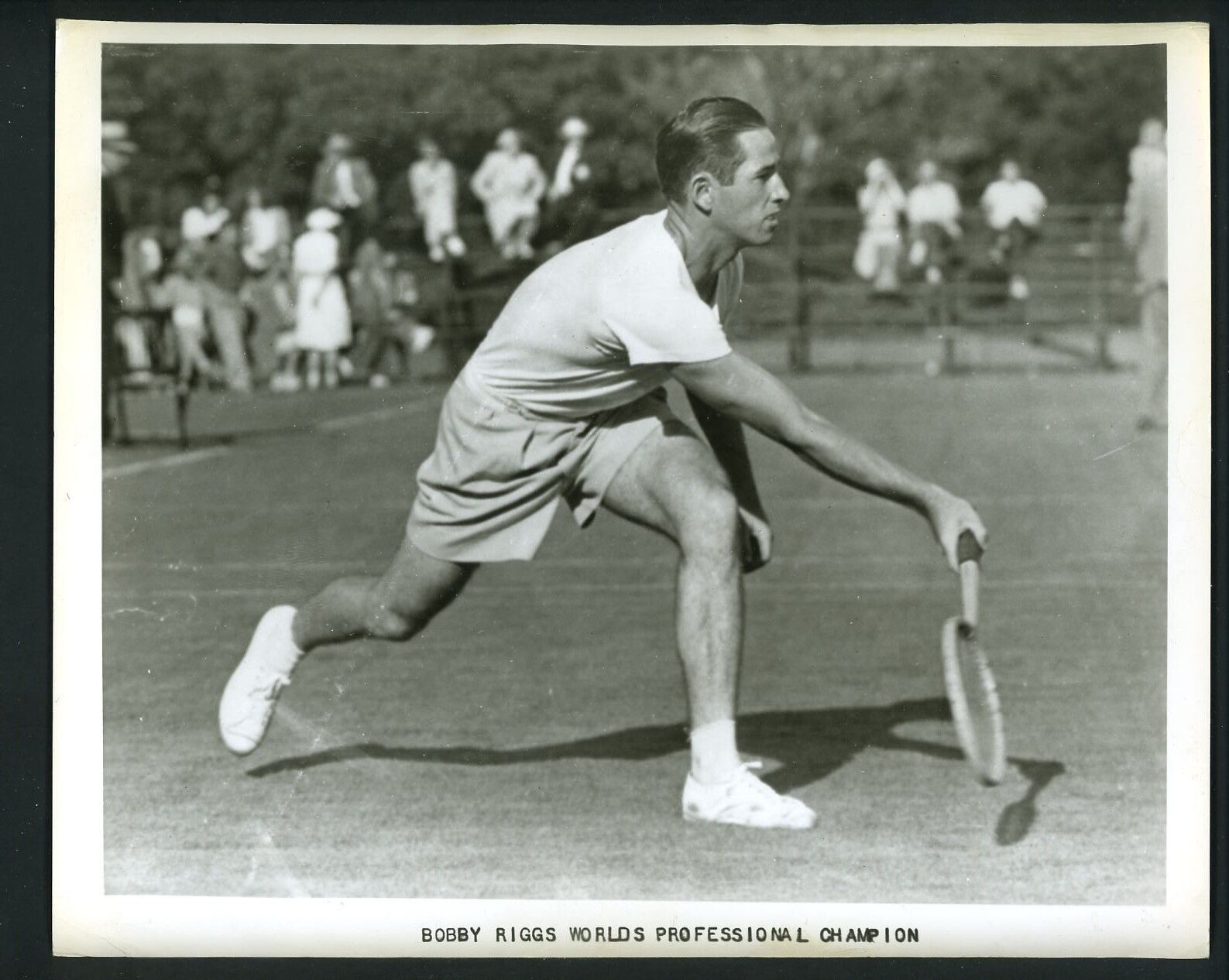 Bobby Riggs circa 1947 Worlds Professional Champion Press Wire Photo Poster painting Image 1A