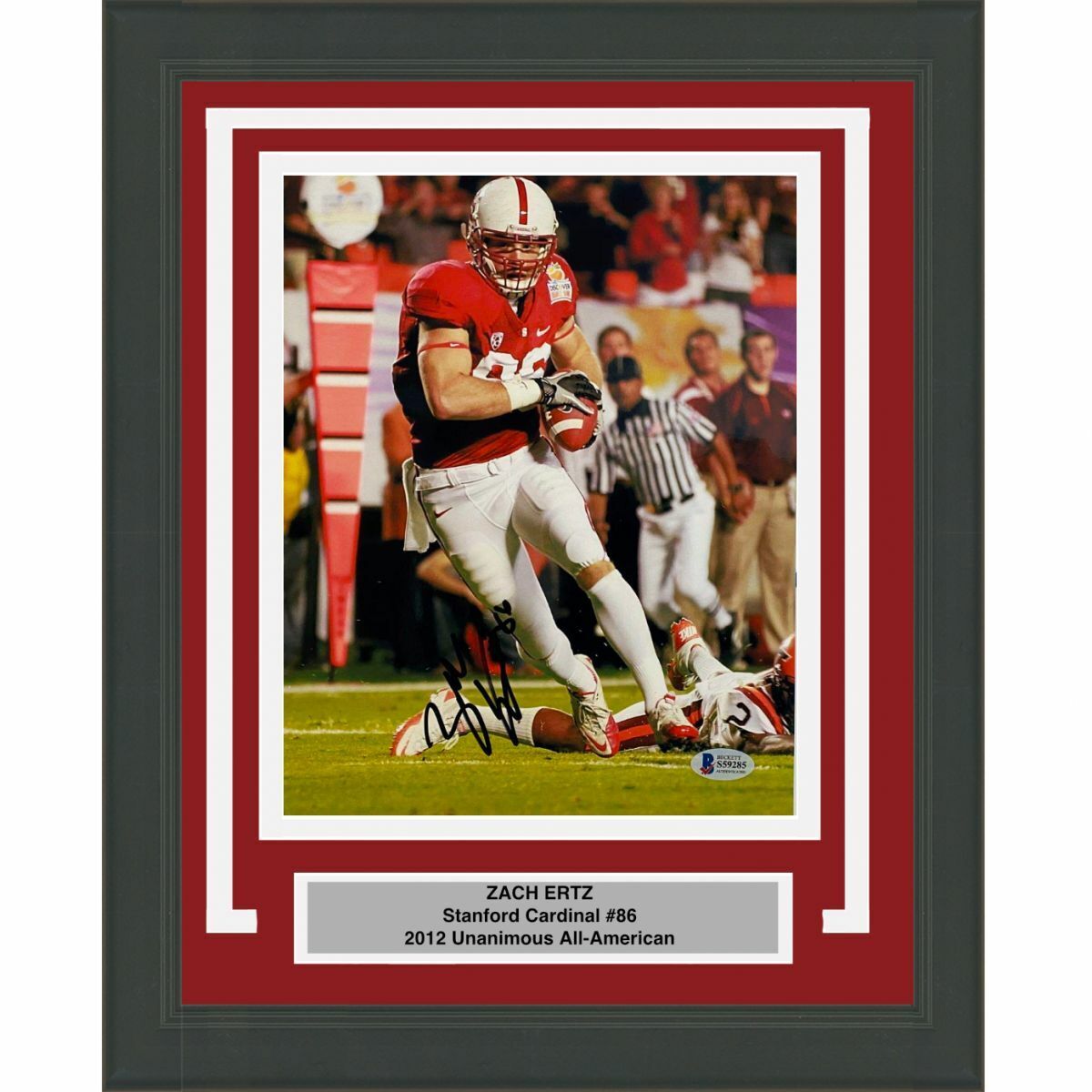 FRAMED Autographed/Signed ZACH ERTZ Stanford Cardinal 8x10 Photo Poster painting Beckett BAS COA