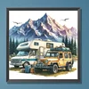 Camping en plein air-plein rond diamant peinture-30 * 30cm