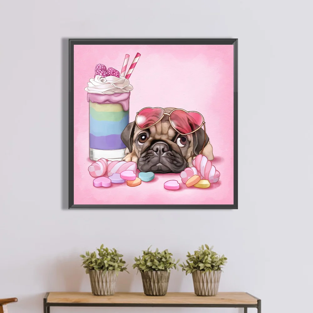 Partial AB Diamond Painting - Full Round Drill - Dog(Canvas|50*50cm)