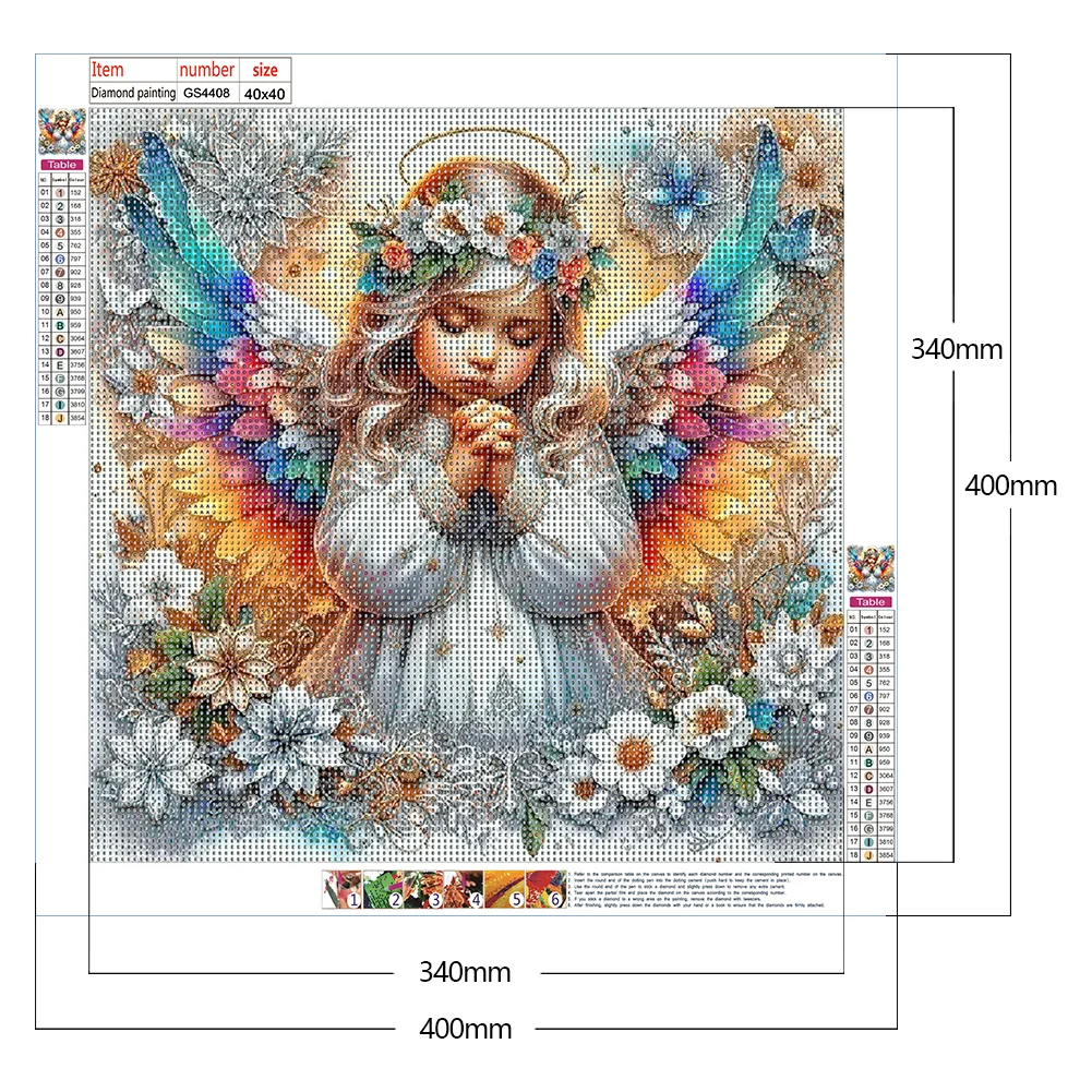 Diamond Painting - Full Round Drill - Angel Girl(Canvas|40*40cm)