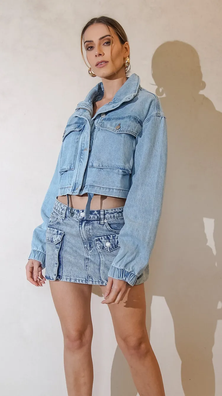 Denim Jacket exudes sophistication with its timeless design