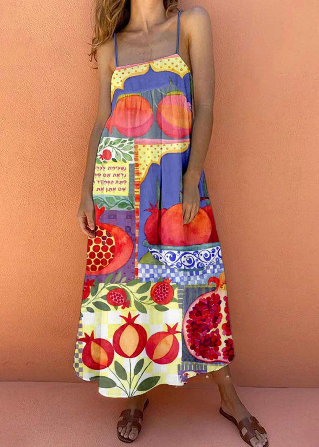 Fruitland Print Sling Dress