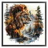Forest Silhouette Lion-11CT Stamped Cross Stitch 45*45cm/17.72*17.72in