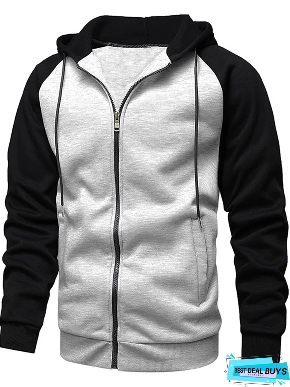 Men's Color Blocking Fashion Raglan Sleeve Casual Sports Coat