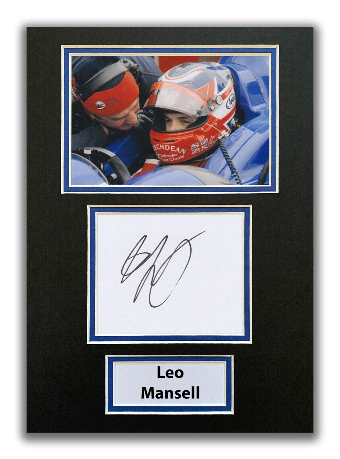 LEO MANSELL HAND SIGNED A4 MOUNTED Photo Poster painting DISPLAY - LE MANS - AUTOGRAPHS 1.