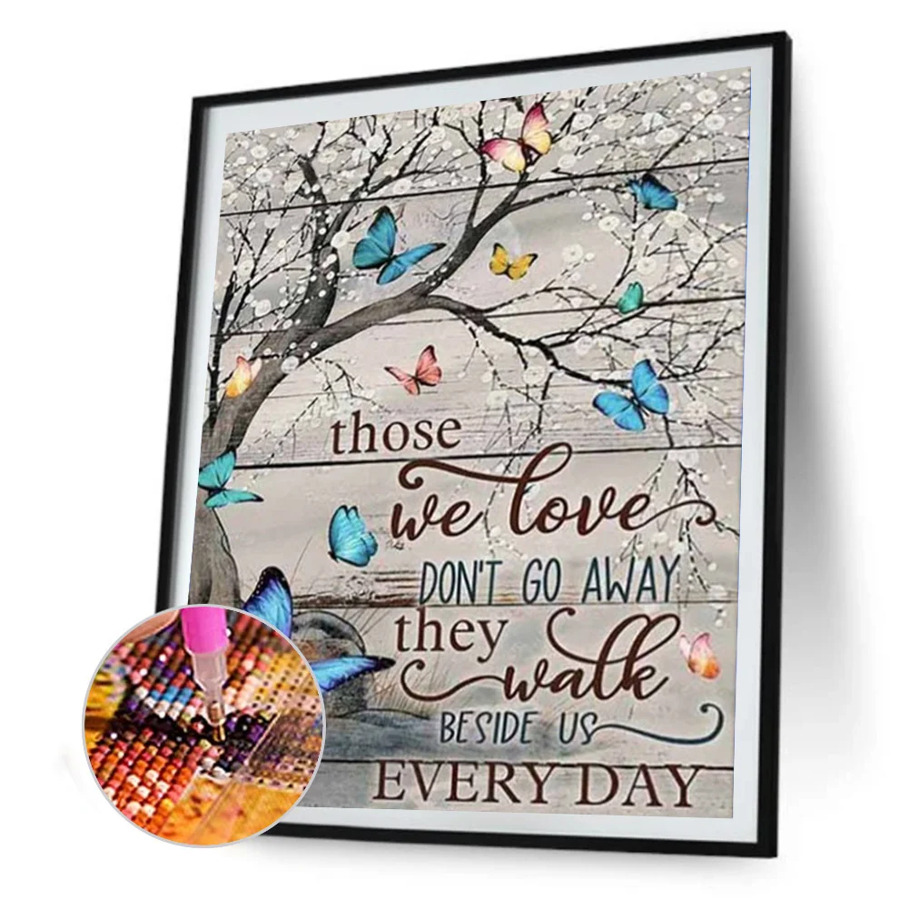 Diamond Painting - Full Round Drill - Butterfly Letters(40*50cm)