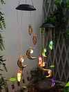 Moon Wind Chime Lamps Windbell Pendant Light LED Hanging Home Garden Decor