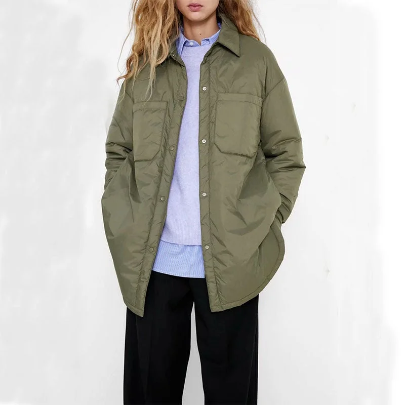 Women's Shirts Jackets Thin Parka Oversize