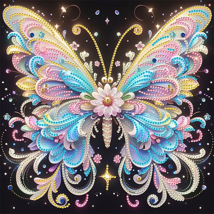 Partial Special-Shaped Diamond Painting - Butterfly 30*30CM
