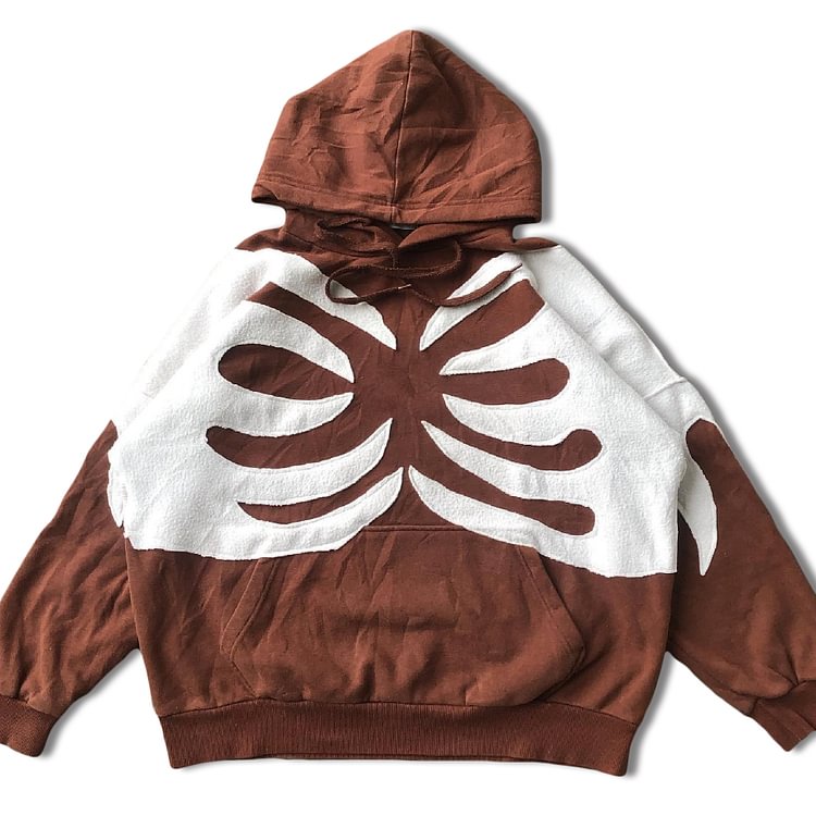 Contrast Paw Patch Panel Print Hoodie