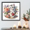Chat Mignon Dans La Coupe-Peinture Diamant En Forme Spéciale-30 * 30CM