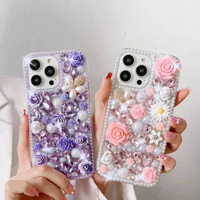 Rhinestone Floral Phone Case