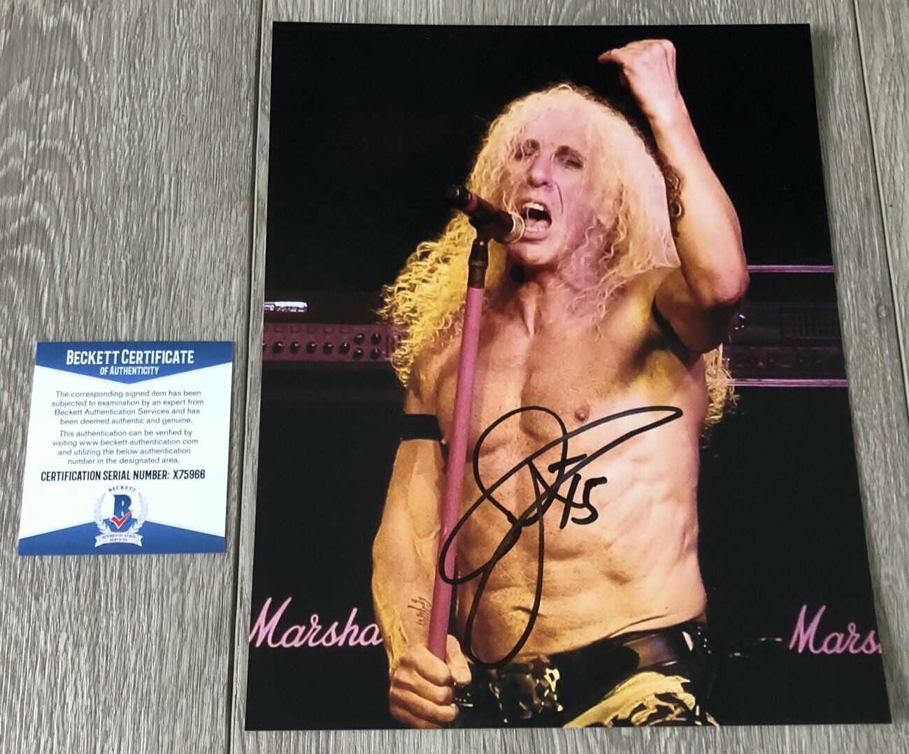 DEE SNIDER TWISTED SISTER SIGNED AUTOGRAPH 8x10 Photo Poster painting w/EXACT PROOF BECKETT COA