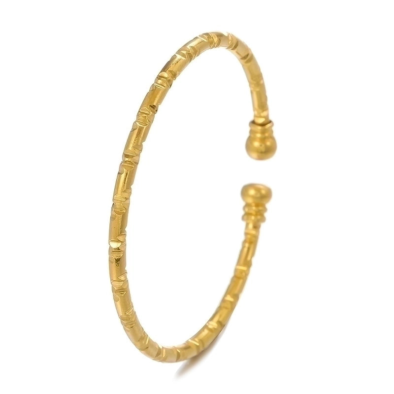 Classic Style Argyle Copper Plating 18k Gold Plated Bangle