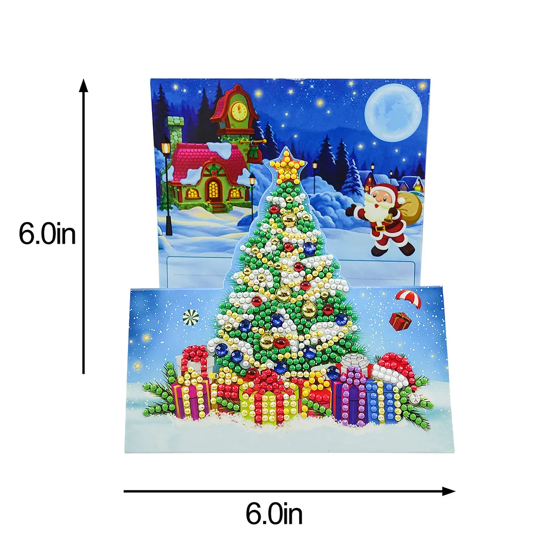 8PCS 3D Christmas DIY Diamond Painting Greeting Card Kits with Envelopes Diamond Art Greeting Cards Diamond Art Cards Kits for Adults DIY Crafts Family Friend Gifts