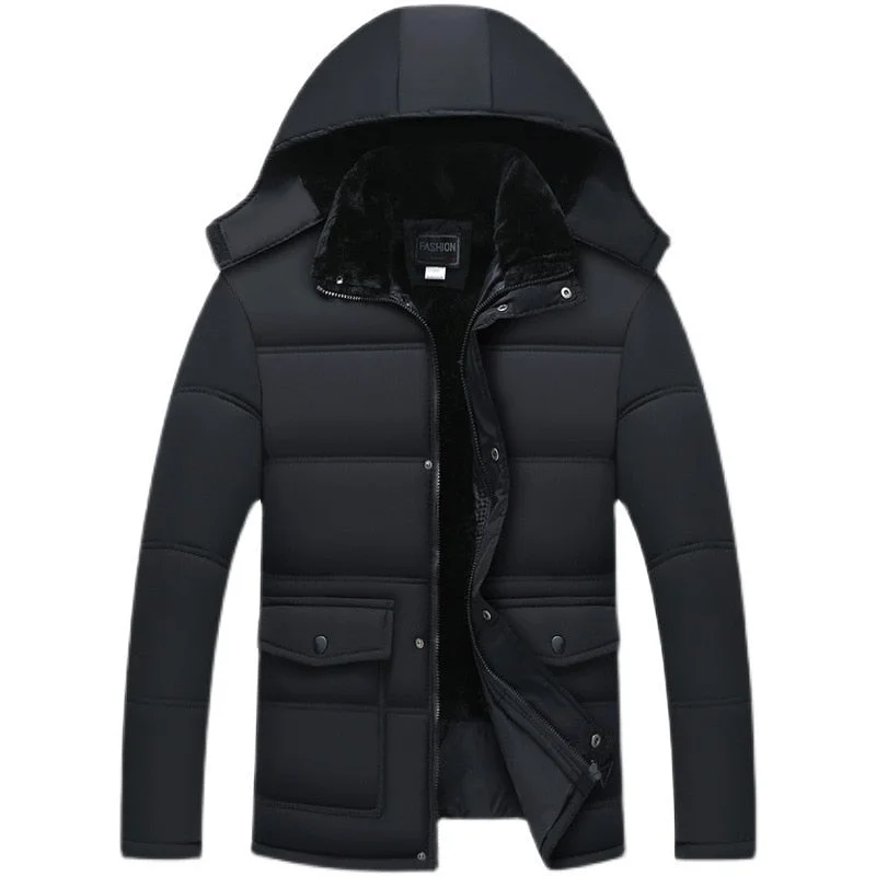 Inongge Winter Coat Men Fashion Mens Parkas Thicken Male Thick Warm Coat Parkas Hooded Winter Windproof Man Jacket for Men Clothes Parka